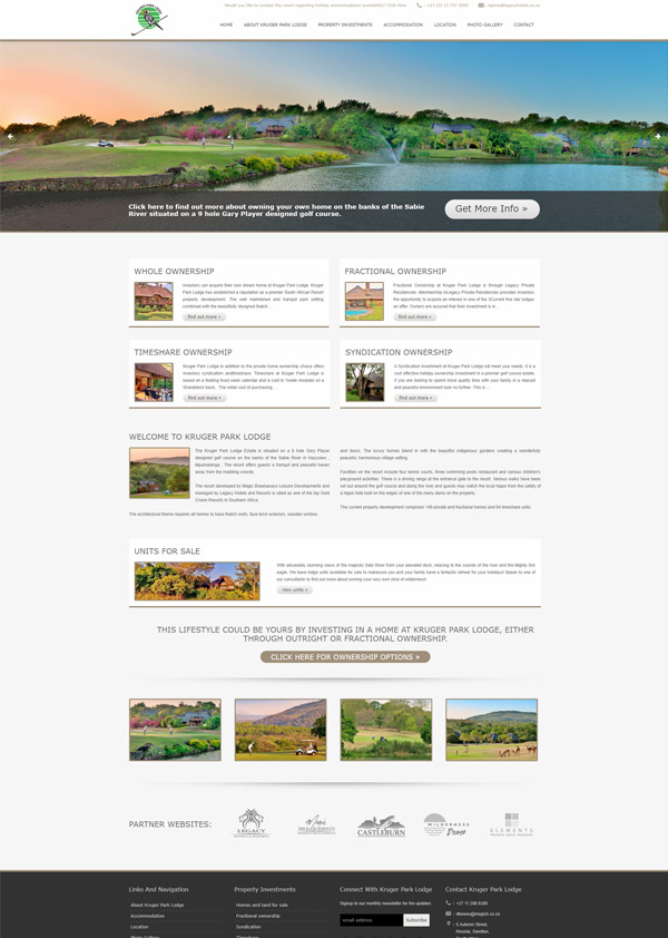 Resort Website for Property Investors Created in PHP