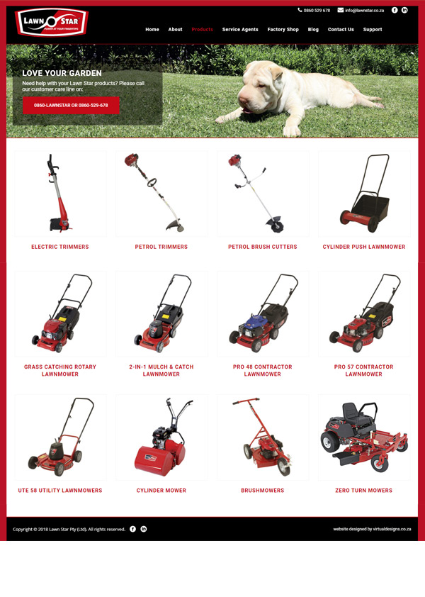 WordPress Developed Website for Lawn Star - Lawnmower Website