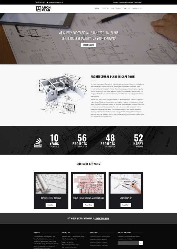 Architectural Designed Website in WordPress
