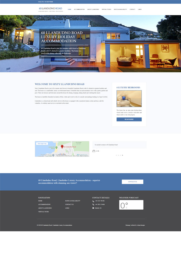 WordPress Developed Website for 60 Llandudno Road Accommodation