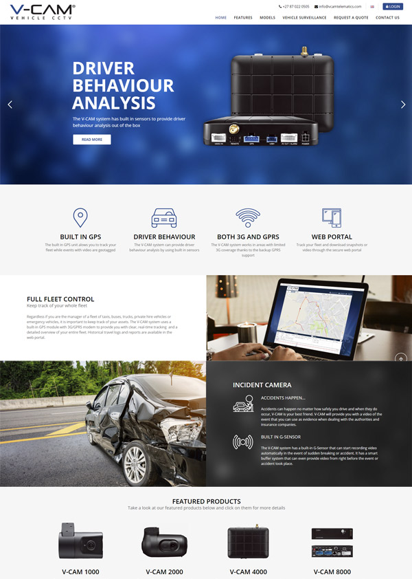 Wordpress Designed Websites with Includes for Vehicle CCTV Hardware.