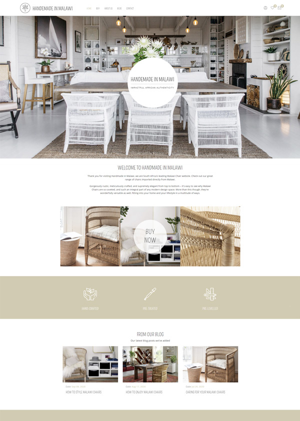 WordPress Shopping Cart Website to buy Malawi Chairs Online