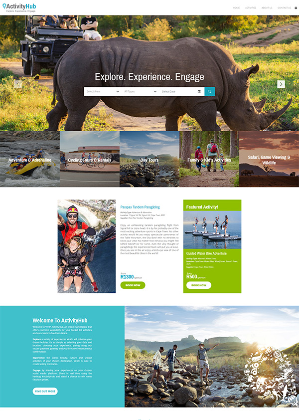 Laravel and October Content Management System Website Designed for Activity Hub